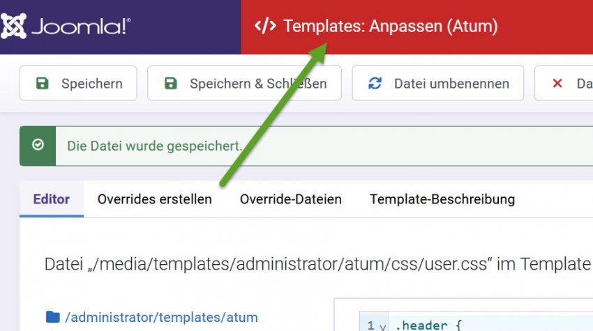 Mal so richtig roter Atum-Header?