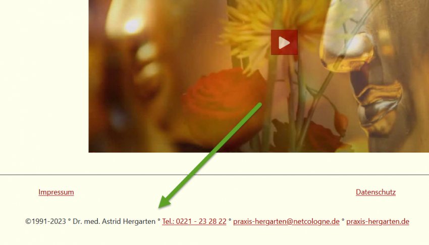 Das Modul mod_footerghsvs auf einer Joomla-Seite im Einsatz